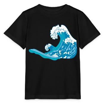 Des vagues dans la mer - T-shirt bio MINI CREATOR Stanley/Stella Enfant - noir - Devant - Mikhail (115cm)