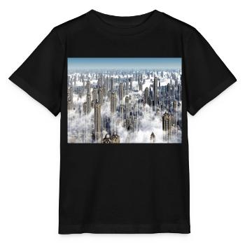 Des gratte-ciel futuristes dans une mégalopole - T-shirt bio MINI CREATOR Stanley/Stella Enfant - noir - Devant - Mikhail (115cm)