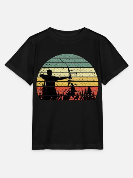 Tir à l’arc vintage flèche et arc - T-shirt bio MINI CREATOR Stanley/Stella Enfant - noir