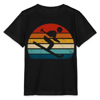 ski rétro - T-shirt bio MINI CREATOR Stanley/Stella Enfant - noir - Devant - Mikhail (115cm)