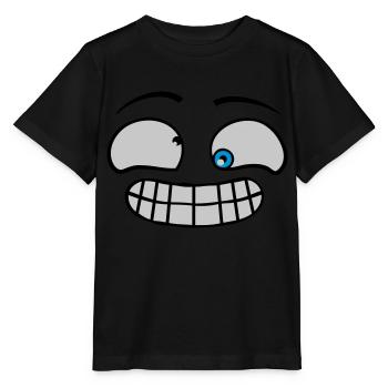 Freches Grimasse Gesicht - Stanley/Stella Kinder T-Shirt MINI CREATOR  - Schwarz - Vorne - Mikhail (115cm)