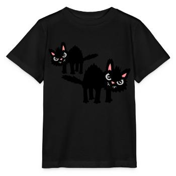 Team lustige Katzen - Stanley/Stella Kinder T-Shirt MINI CREATOR  - Schwarz - Vorne - Mikhail (115cm)