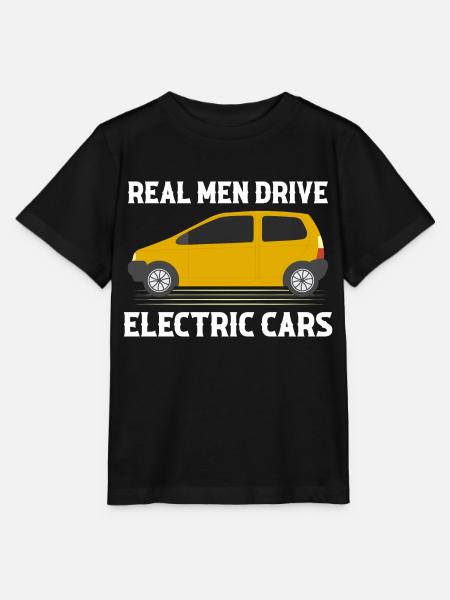 Real Men Drive Electric Cars E-Car Mobility - Stanley/Stella T-shirt MINI CREATOR til børn - sort