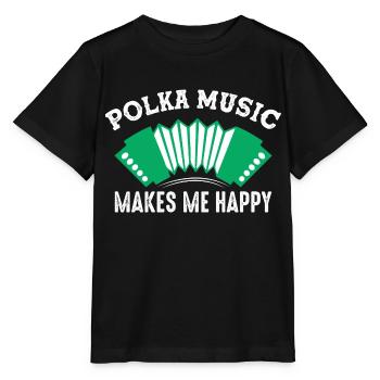 Polka Music Makes Me Happy Accordéon Music - T-shirt bio MINI CREATOR Stanley/Stella Enfant - noir - Devant - Mikhail (115cm)