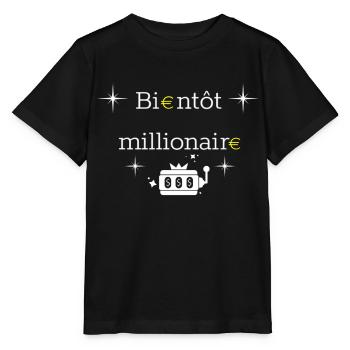 Bientôt millionaire - T-shirt bio MINI CREATOR Stanley/Stella Enfant - noir - Devant - Mikhail (115cm)