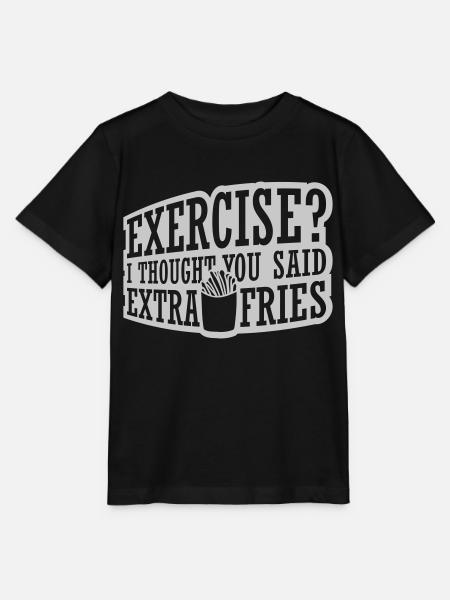 Exercise Extra Fries Zitat - Stanley/Stella Kinder T-Shirt MINI CREATOR - Schwarz