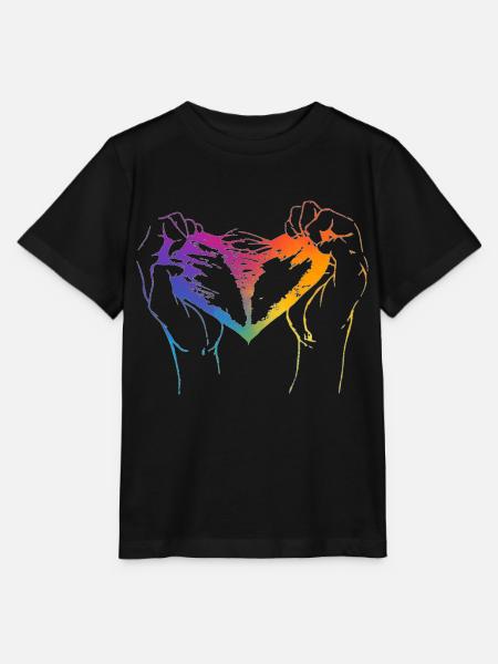 Heart ripped apart in rainbow colors for pride - Stanley/Stella Kinder T-Shirt MINI CREATOR  - Schwarz