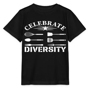 Celebrate Diversity - Stanley/Stella MINI CREATOR Kids’ T-Shirt - black - Front - Mikhail (115cm)