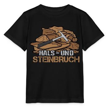 Hals- und Steinbruch - Geologe Petrologie Geologie - Stanley/Stella Kinder T-Shirt MINI CREATOR  - Schwarz - Vorne - Mikhail (115cm)