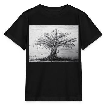 Herbst, Apfelbaum - Stanley/Stella Kinder T-Shirt MINI CREATOR  - Schwarz - Vorne - Mikhail (115cm)