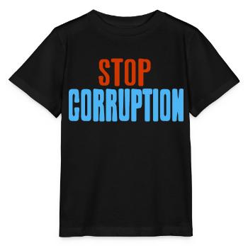 Stop Corruption Awesome Retro Politics T-Shirt - Stanley/Stella MINI CREATOR Kids’ T-Shirt - black - Front - Mikhail (115cm)