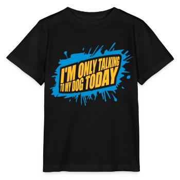 only talking to dog - Stanley/Stella MINI CREATOR Kids’ T-Shirt - black - Front - Mikhail (115cm)