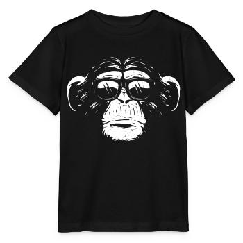 Monkey Affe Urlaub Sonnenbrille Gute Laune Design - Stanley/Stella Kinder T-Shirt MINI CREATOR  - Schwarz - Vorne - Mikhail (115cm)