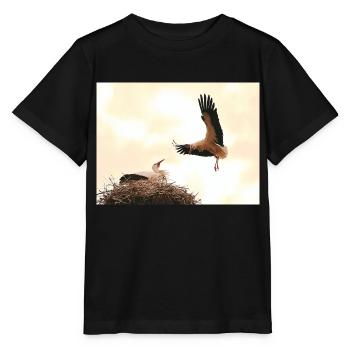 Störche - Stanley/Stella Kinder T-Shirt MINI CREATOR  - Schwarz - Vorne - Mikhail (115cm)
