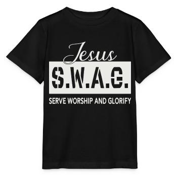 Jésus Swag - T-shirt bio MINI CREATOR Stanley/Stella Enfant - noir - Devant - Mikhail (115cm)