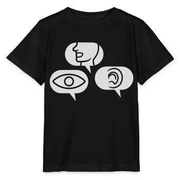 Entendre Voir parler bulles de discours - T-shirt bio MINI CREATOR Stanley/Stella Enfant - noir - Devant - Mikhail (115cm)