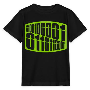 Binary Code Program Language - Stanley/Stella MINI CREATOR Kids’ T-Shirt - black - Front - Mikhail (115cm)