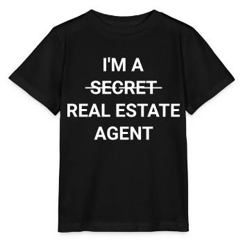 I m A Secret Real Estate Agent - Stanley/Stella MINI CREATOR Kids’ T-Shirt - black - Front - Mikhail (115cm)