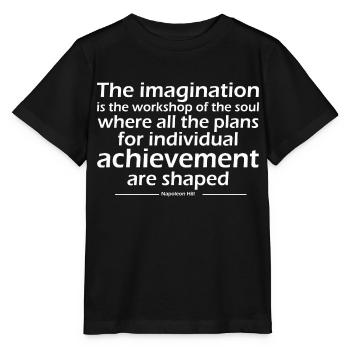 The imagination is the workshop of the soul - Stanley/Stella MINI CREATOR Kids’ T-Shirt - black - Front - Mikhail (115cm)