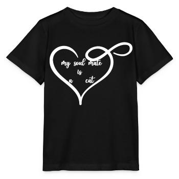 Mon âme sœur est un chat - T-shirt bio MINI CREATOR Stanley/Stella Enfant - noir - Devant - Mikhail (115cm)
