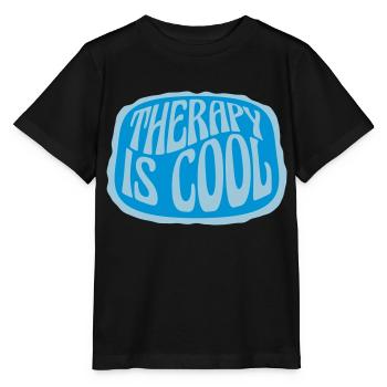 therapy is cool Quote - Stanley/Stella MINI CREATOR Kids’ T-Shirt - black - Front - Mikhail (115cm)