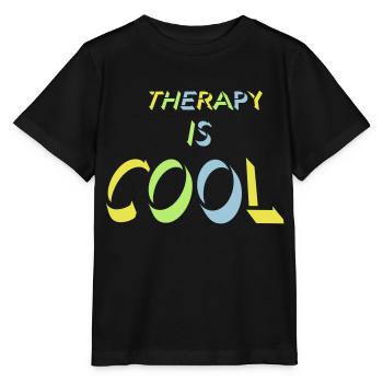 therapy is cool Quote - Stanley/Stella MINI CREATOR Kids’ T-Shirt - black - Front - Mikhail (115cm)