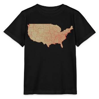 Karte bezirke der vereinigten staaten von amerika - Stanley/Stella Kinder T-Shirt MINI CREATOR  - Schwarz - Vorne - Mikhail (115cm)