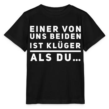 Einer von uns beiden ist klüger als du! - Stanley/Stella Kinder T-Shirt MINI CREATOR  - Schwarz - Vorne - Mikhail (115cm)