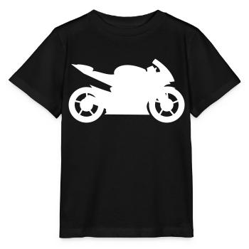 Schlanke Geschwindigkeit: Sportliches Motorrad - Stanley/Stella Kinder T-Shirt MINI CREATOR  - Schwarz - Vorne - Mikhail (115cm)