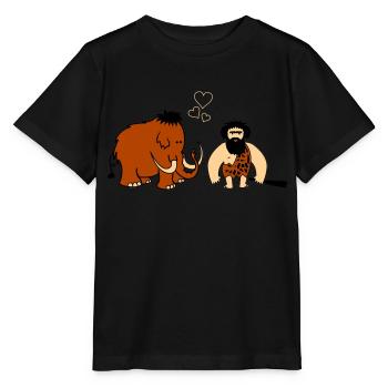 Mammouth Caveman Love - T-shirt bio MINI CREATOR Stanley/Stella Enfant - noir - Devant - Mikhail (115cm)