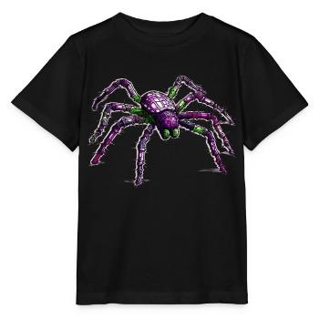 Colorful and threatening-looking large spider - Stanley/Stella MINI CREATOR Kids’ T-Shirt - black - Front - Mikhail (115cm)