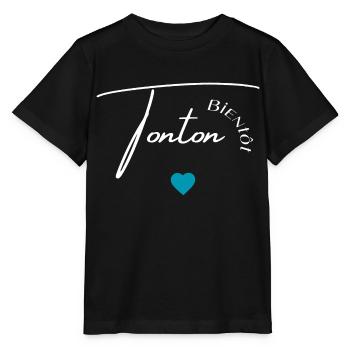 Bientôt tonton - T-shirt bio MINI CREATOR Stanley/Stella Enfant - noir - Devant - Mikhail (115cm)
