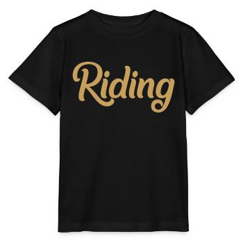 Riding - Riding - Horse - Horses - Slogan - Saying - Stanley/Stella MINI CREATOR Kids’ T-Shirt - black - Front - Mikhail (115cm)