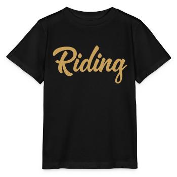 Riding - Riding - Horse - Horses - Slogan - Saying - Stanley/Stella MINI CREATOR Kids’ T-Shirt - black - Front - Mikhail (115cm)