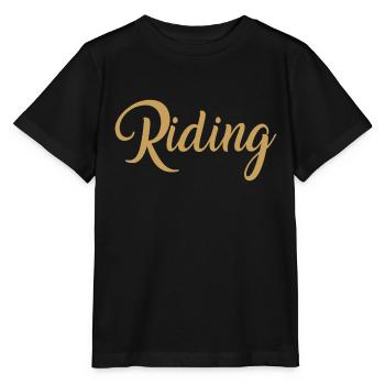 Riding - Riding - Horse - Horses - Slogan - Saying - Stanley/Stella MINI CREATOR Kids’ T-Shirt - black - Front - Mikhail (115cm)