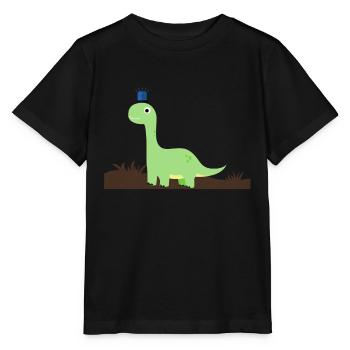 Dino im Gras | Geschenk, Geschenkidee - Stanley/Stella Kinder T-Shirt MINI CREATOR  - Schwarz - Vorne - Mikhail (115cm)
