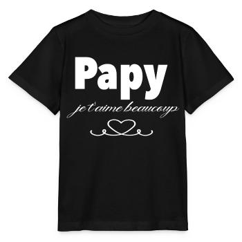 Papy je t aime beaucoup - T-shirt bio MINI CREATOR Stanley/Stella Enfant - noir - Devant - Mikhail (115cm)