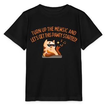 Drehen Sie das Mewsic auf - Stanley/Stella Kinder T-Shirt MINI CREATOR  - Schwarz - Vorne - Mikhail (115cm)