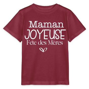 Maman joyeuse fête des Mères - T-shirt bio MINI CREATOR Stanley/Stella Enfant - bordeaux - Devant - Kain (125cm)