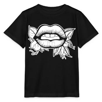 Lèvres, bouche, baisers lèvres - T-shirt bio MINI CREATOR Stanley/Stella Enfant - noir - Devant - Mikhail (115cm)
