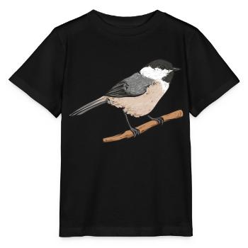 Observation des oiseaux mésanges - T-shirt bio MINI CREATOR Stanley/Stella Enfant - noir - Devant - Mikhail (115cm)