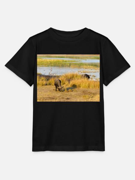 Afrikanische Kapbüffelherde Namibia Afrika - Stanley/Stella Kinder T-Shirt MINI CREATOR - Schwarz