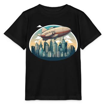 Das majestätische Luftschiff - Stanley/Stella Kinder T-Shirt MINI CREATOR  - Schwarz - Vorne - Mikhail (115cm)