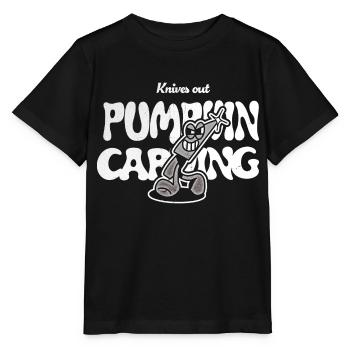 Kürbis schnitzen Vintage Cartoon Messer Halloween - Stanley/Stella Kinder T-Shirt MINI CREATOR  - Schwarz - Vorne - Mikhail (115cm)