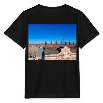 Rostock Skyline et la vieille ville derrière l’hôtel de ville - T-shirt bio MINI CREATOR Stanley/Stella Enfant - noir - Devant - Mikhail (115cm)