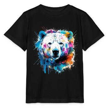 Grizzly bear, ours - T-shirt bio MINI CREATOR Stanley/Stella Enfant - noir - Devant - Mikhail (115cm)