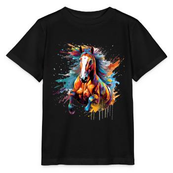 Horse, horse - Stanley/Stella MINI CREATOR Kids’ T-Shirt - black - Front - Mikhail (115cm)