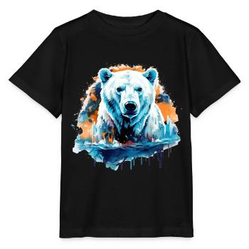 Polar bear - Stanley/Stella MINI CREATOR Kids’ T-Shirt - black - Front - Mikhail (115cm)