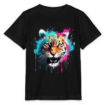Tigre - T-shirt bio MINI CREATOR Stanley/Stella Enfant - noir - Devant - Mikhail (115cm)