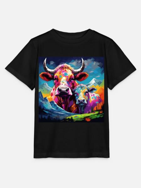Kuh - Stanley/Stella Kinder T-Shirt MINI CREATOR - Schwarz